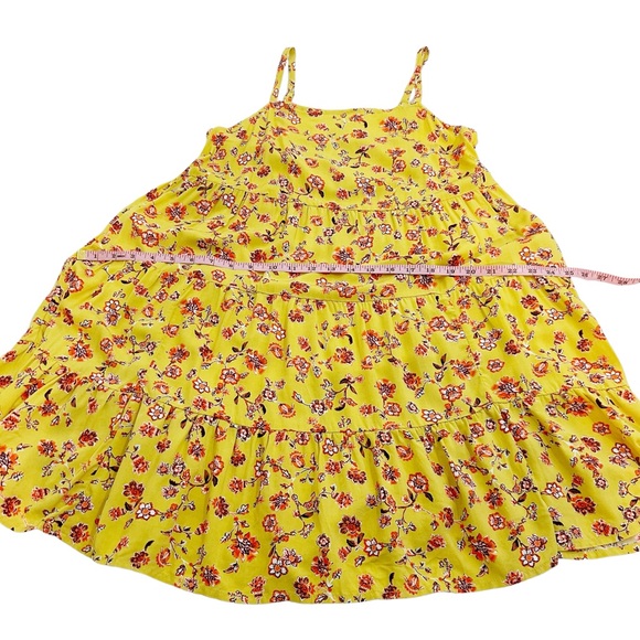 Old Navy Yellow Multicolored Floral Tiered Swing Dress, Petite Size Medium - Picture 8 of 15